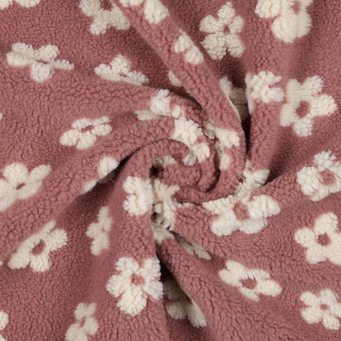 Teddy Flower “Ecru on Old Berry”