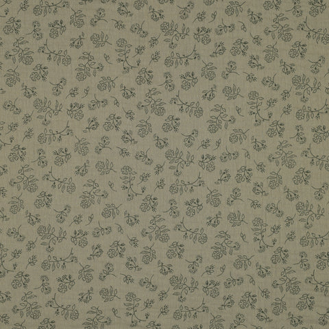 Musselin/Double Gauze Small Flowers “Army Green”