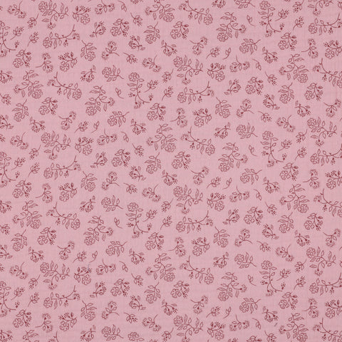 Mousseline/Double Gaze Petites Fleurs « Vieux Blush »