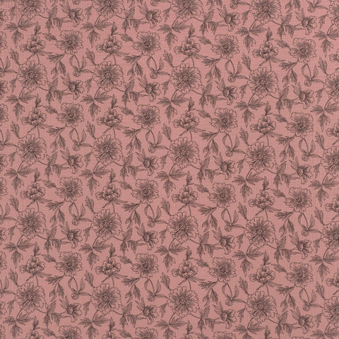 Mousseline/Double Gaze « Grandes Fleurs Mauve Clair »