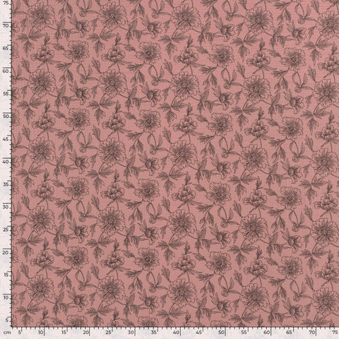 Mousseline/Double Gaze « Grandes Fleurs Mauve Clair »