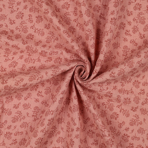 Mousseline/Double Gaze Petites Fleurs « Vin »