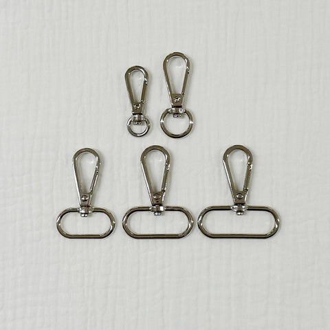 Drehbare Karabiner Verschluss in vers. Grössen / Silber