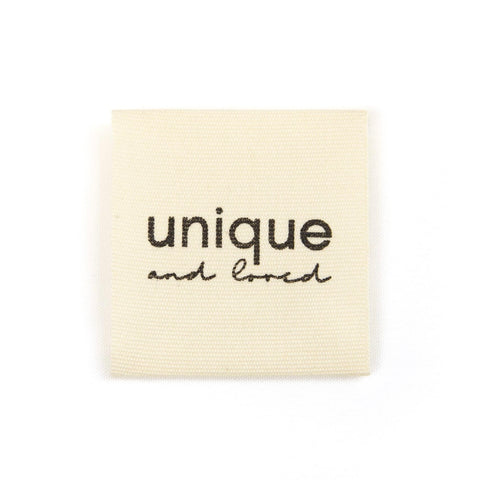 Etiquette en coton Unique et Aimée