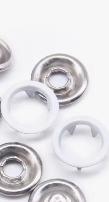 Jersey Druckknöpfe Weiss (50pcs.)