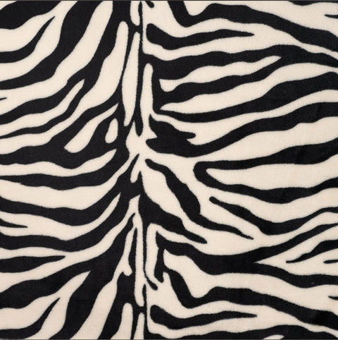 Fleece Print “Zebra schwarz-ecru“