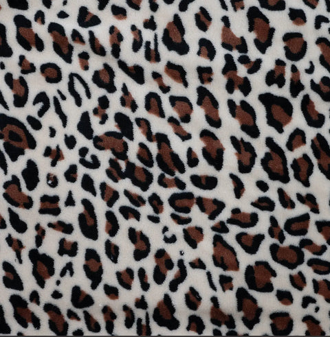 Fleece Print “Leopard Sand“