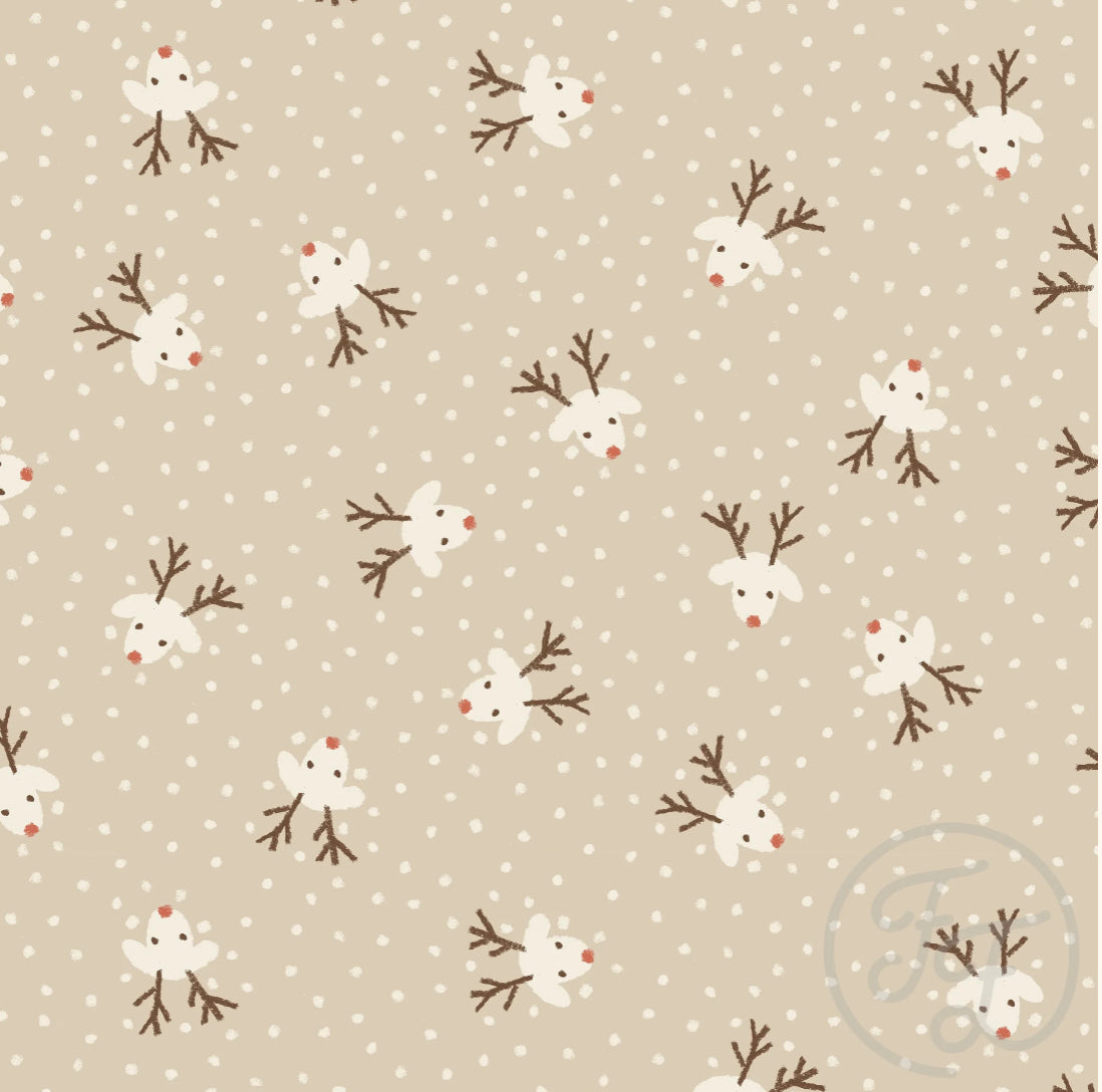 Family Fabrics /Musselin „Rudolph Small Beige“