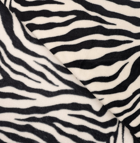 Fleece Print “Zebra schwarz-ecru“