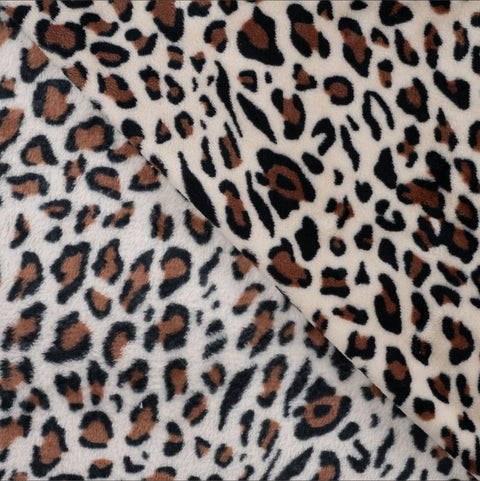 Fleece Print “Leopard Sand“