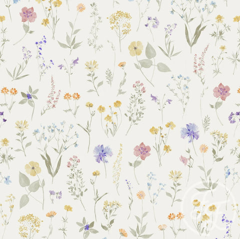 Family Fabrics / Baby Rib 260g „Wild Flowers Off White“