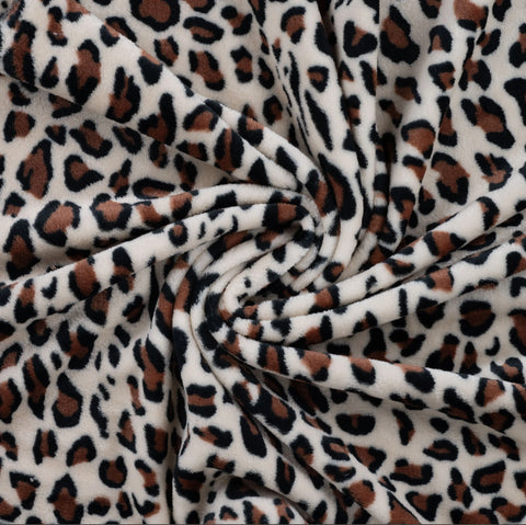 Fleece Print “Leopard Sand“