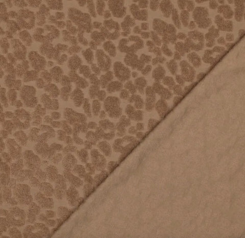 Frottee Stoff „Animal Print Braun“