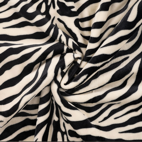 Fleece Print “Zebra schwarz-ecru“