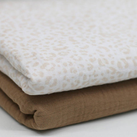 Musselin/Double Gauze „Leopard Blush Beige“