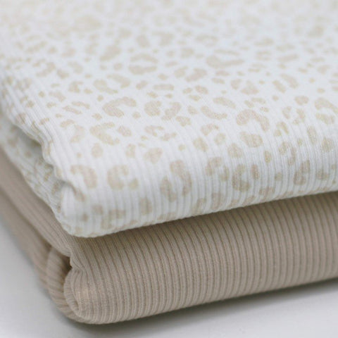 Rib Jersey „Leopard Blush Beige“