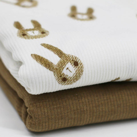 Rib Jersey „Rabbits Ecru“