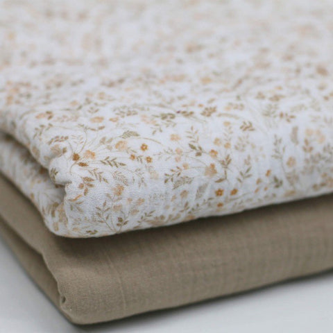Musselin/Double Gauze  “Wild Flowers beige“