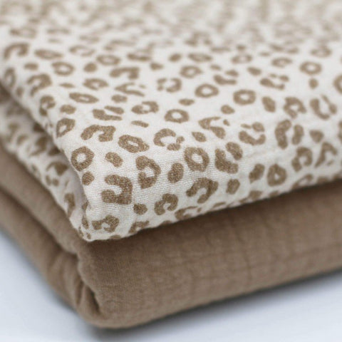 Mousseline/Double Gaze « Beige Léopard »