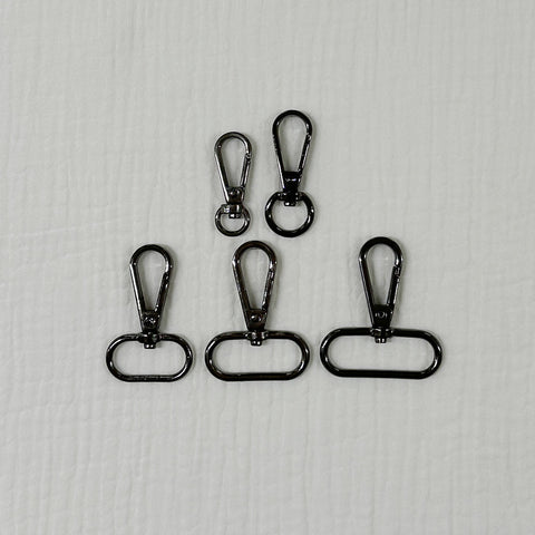 Drehbare Karabiner Verschluss in vers. Grössen / Silber Schwarz