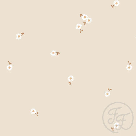 Family Fabrics /Musselin „Daisy Stem Light Beige“