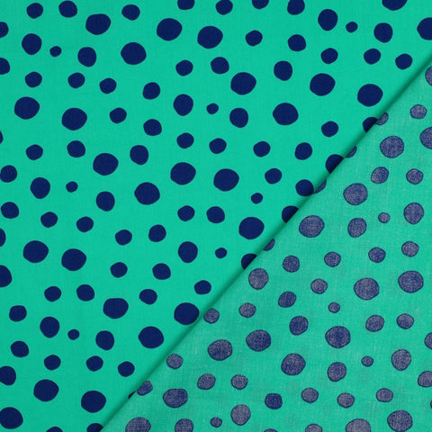 Fine Cotton Poplin GOTS „Blue Dots“