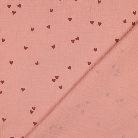 Musselin/Double Gauze “Kleine Herzen“