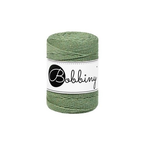 Vert Eucalyptus Doré / CORDONS MACRAMÉ 3PLIS 1.5MM 100M