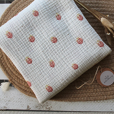 Bella Blommig Mousseline "Fraises"