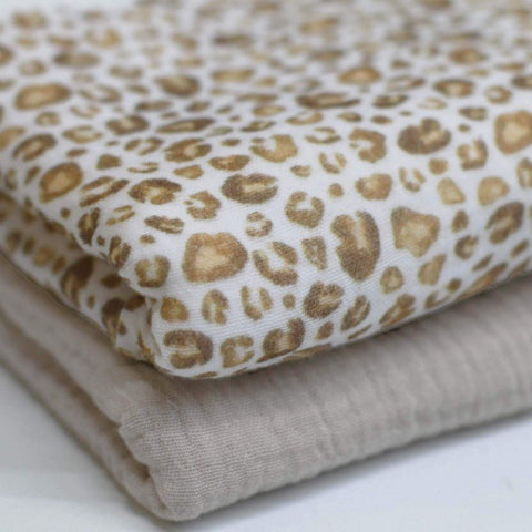 Musselin/Double Gauze „Leo Light Beige“