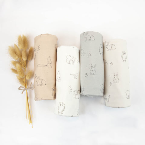 BloomeFabrics / Jersey "Waldtiere Cream“