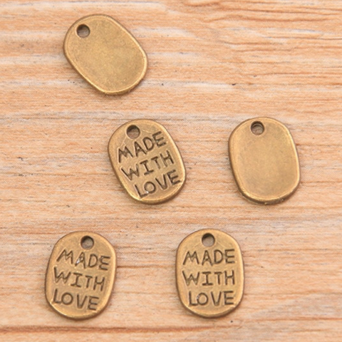 Metall Anhänger "Made with Love"
