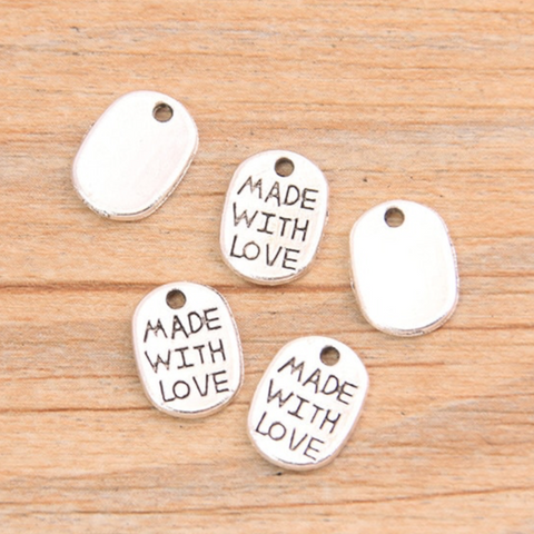 Metall Anhänger "Made with Love"