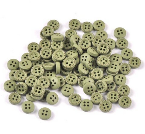 Bouton en bois de différentes couleurs 10mm (pack de 5)