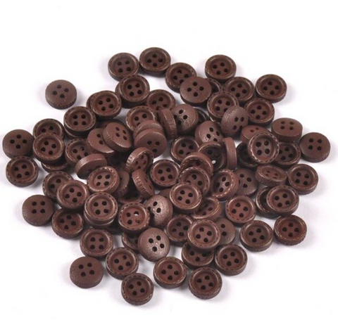 Bouton en bois de différentes couleurs 10mm (pack de 5)