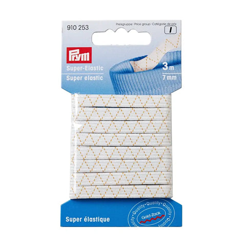 Prym Super-Elastic weiss 7mm, Länge 3m