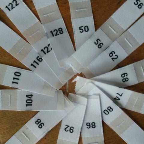 Grössen-Label Weiss (10er Pack)