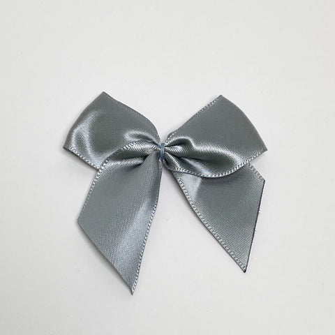 Noeud satin "Bleu fumée"