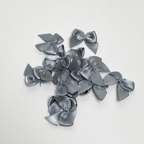 Noeud satin "Bleu fumée"