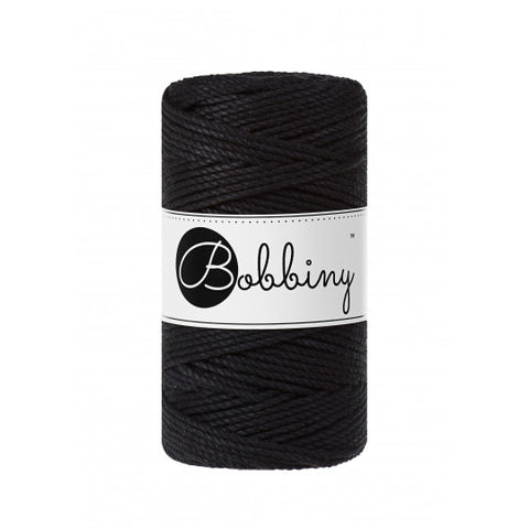 Black / MACRAME CORD 3PLY 3MM 100M