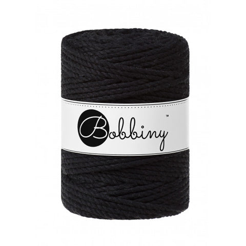 Black / MACRAME CORD 3PLY 5MM 100M