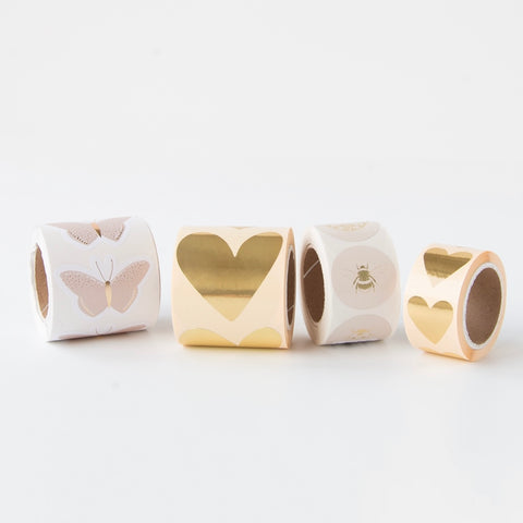 Mini autocollants coeur dorés (3 pièces)