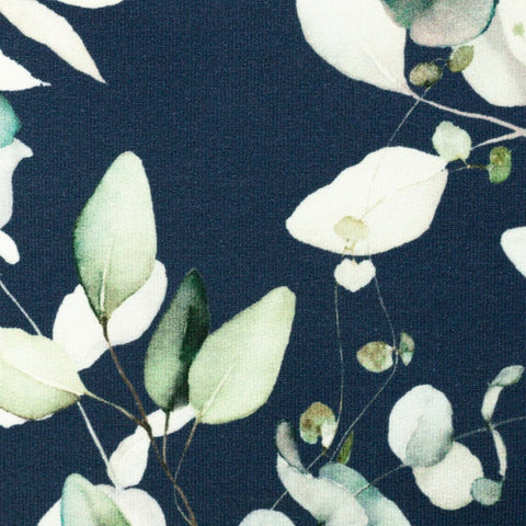 Swafing French Terry Tomke Leaves “jeans blue”