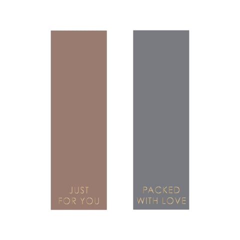 Duo - Stickers Étiquette Terra/Gris Or (2 pièces)