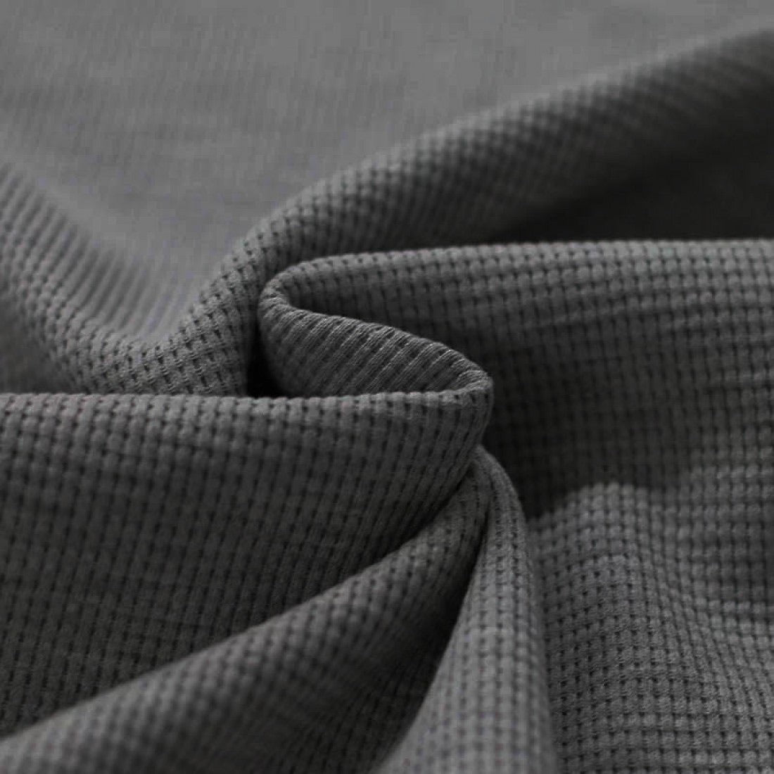 Waffle Knit Jersey melange “Dunkelgrau”