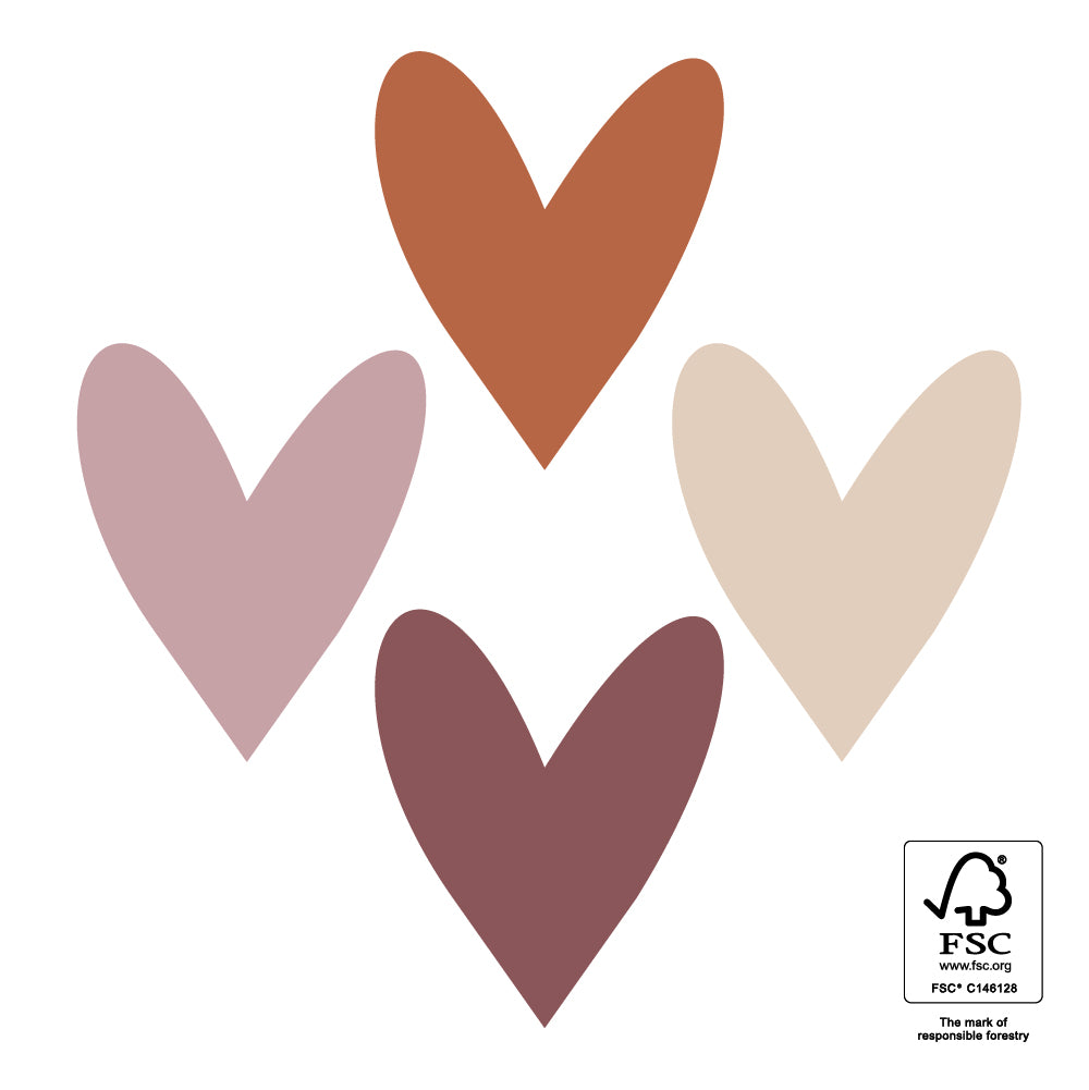 Multi - Hearts Faded Stickers (4 pieces)