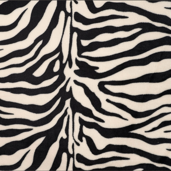Fleece Print “Zebra schwarz-ecru“