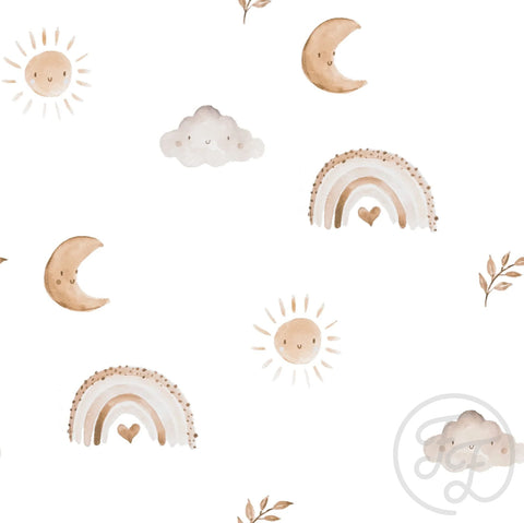 Family Fabrics / Jersey "Rainbow Cloud“