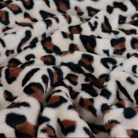 Fleece Print “Leopard Sand“
