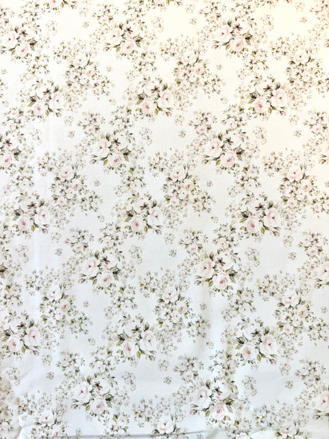 Cotton Poplin "Rose Bouquets"